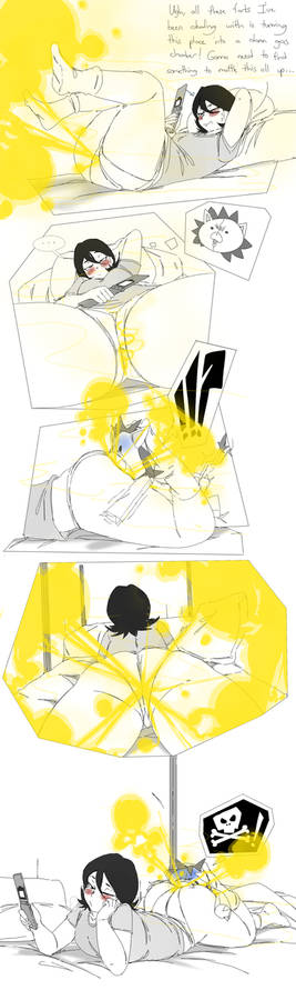 Rukia using Kon to Muffle her Farts Sketch
