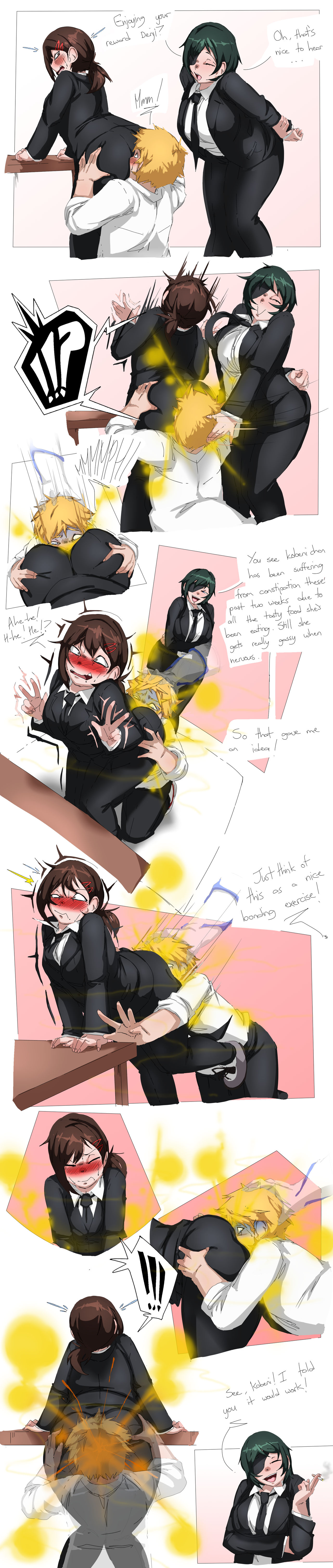 Kobeni Farting in Denji's Face by themeepman69 on DeviantArt