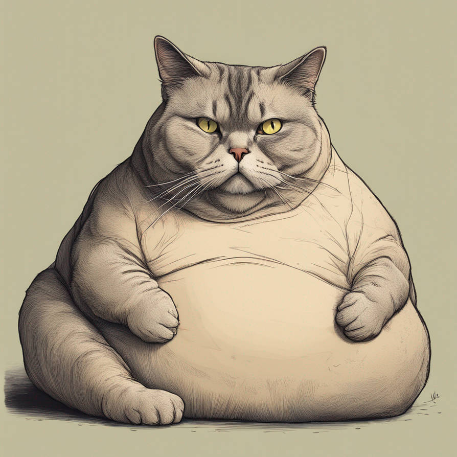 A morbidly obese cat