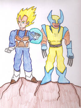 Vegeta y Lobezno comicos