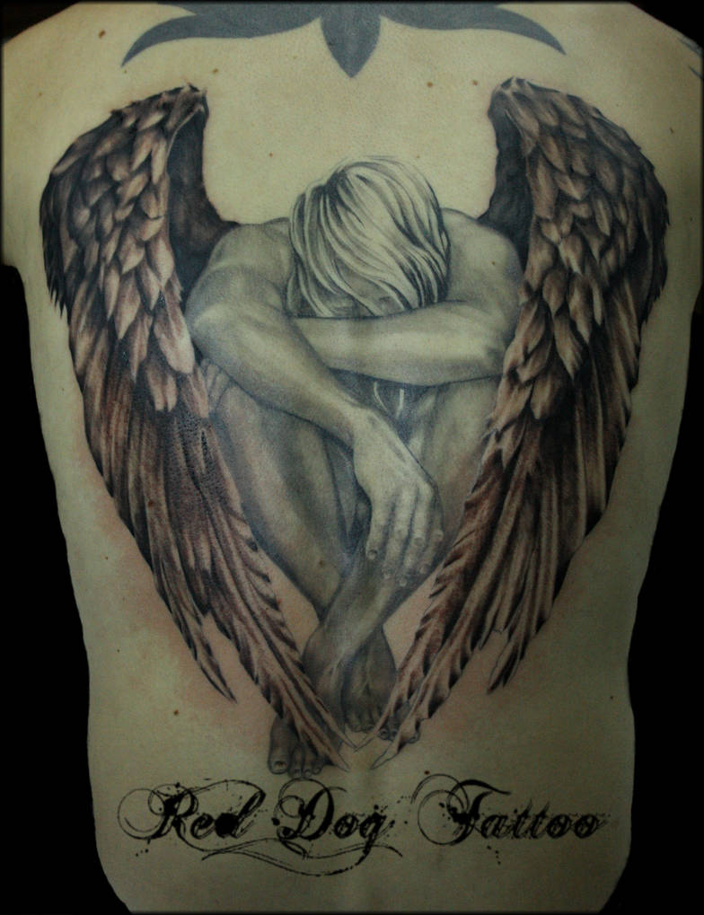 Back angel by Reddogtattoo