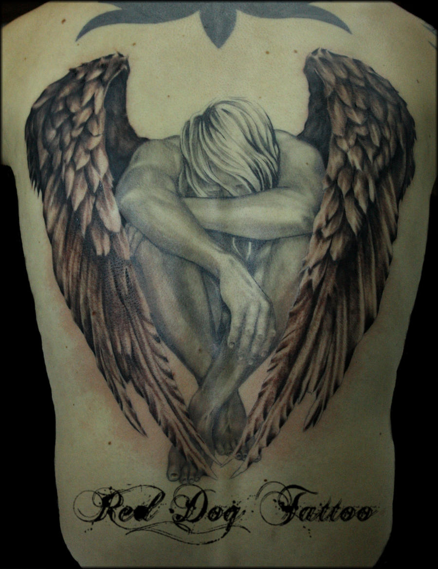Back angel by Reddogtattoo