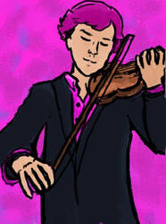 Sherlock with pink hair