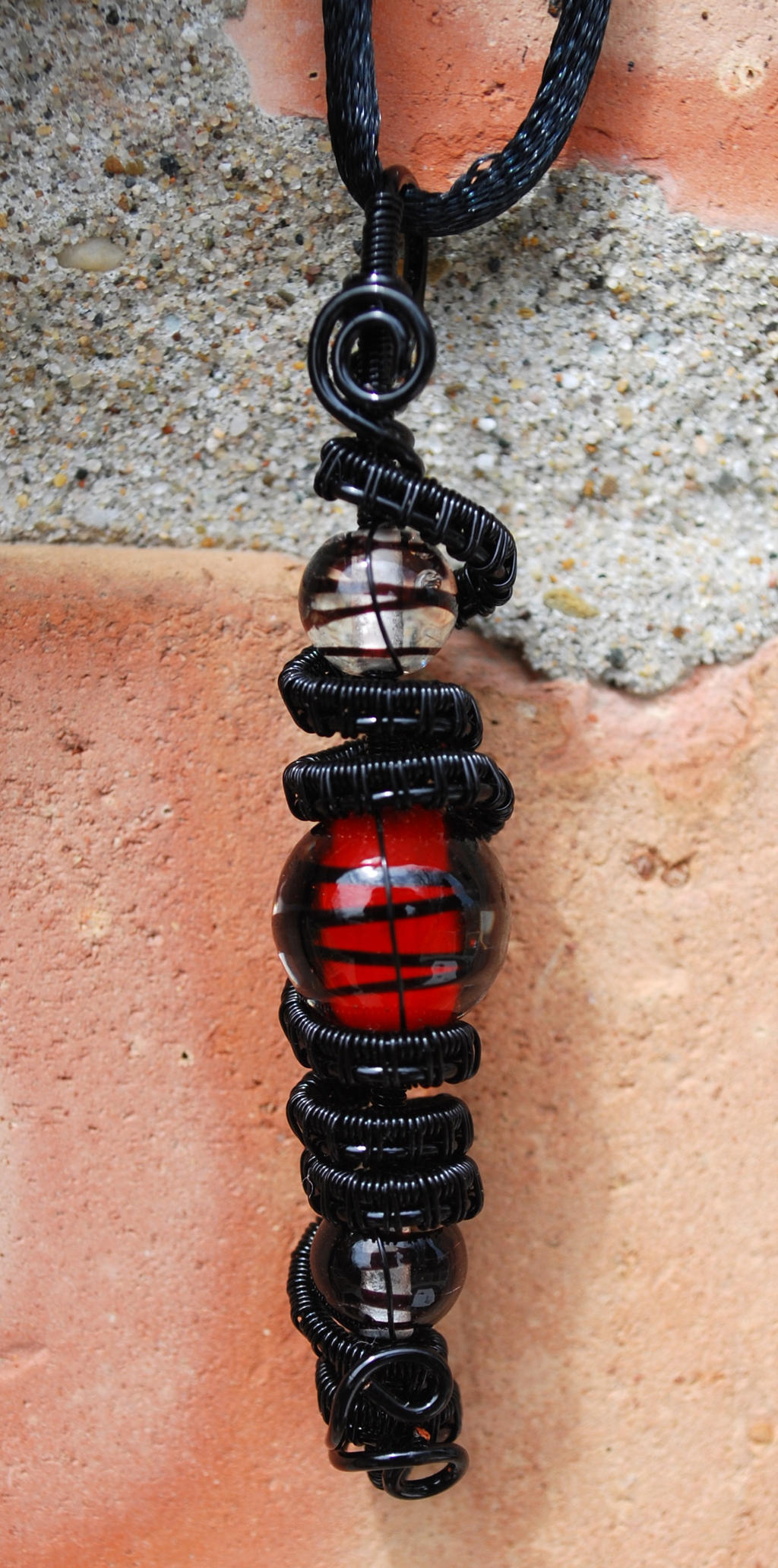 Black Wire Wrapped Necklace