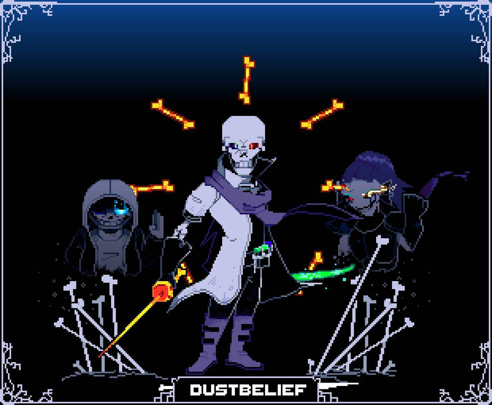 Dustbelief Papyrus and Dusttale sans by PicnicKingdom