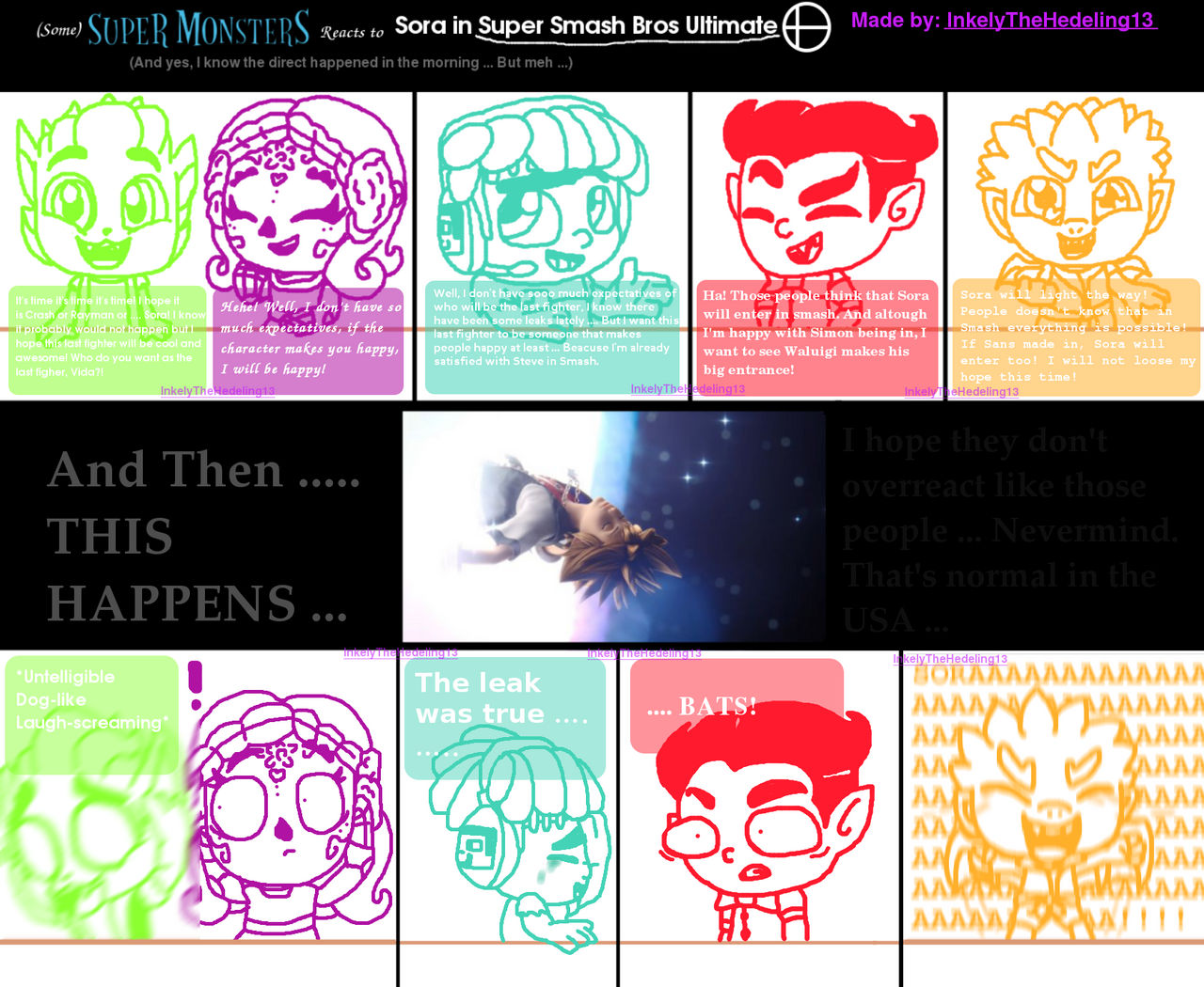 SmXSsb: Super Monsters react to Sora in Smash Meme