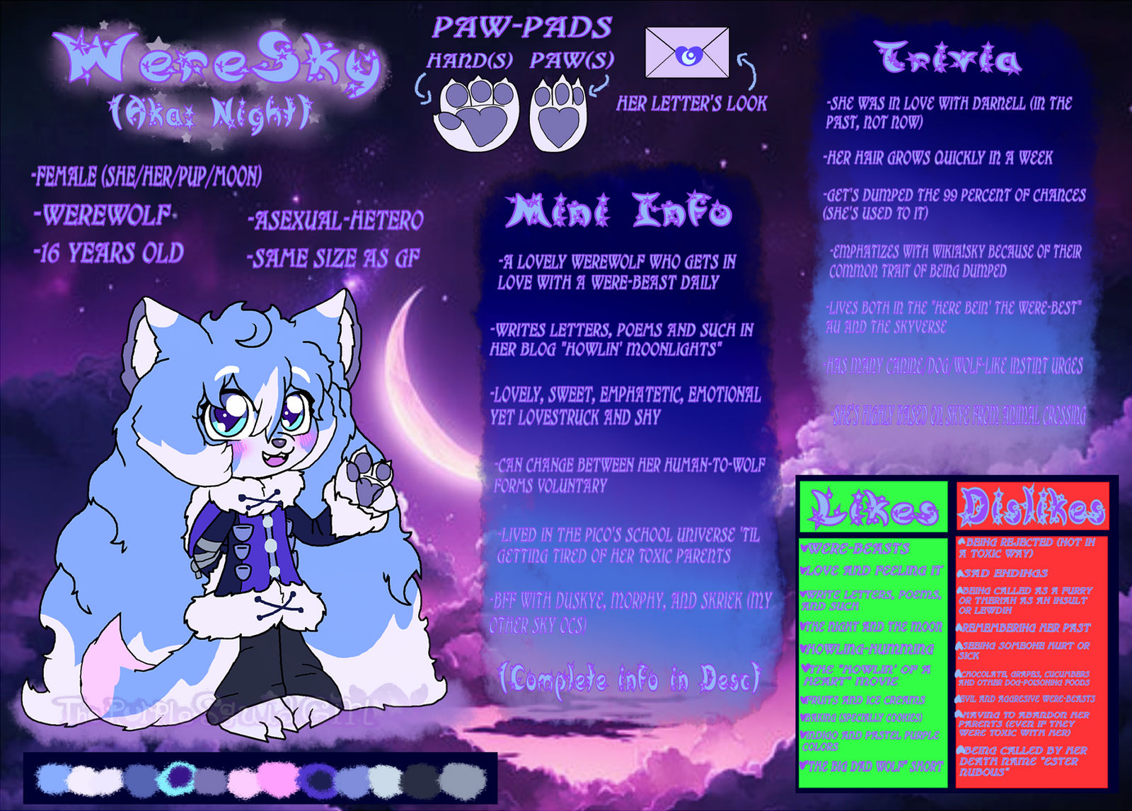 FnF: WereSky Night Skyverse OC Ref