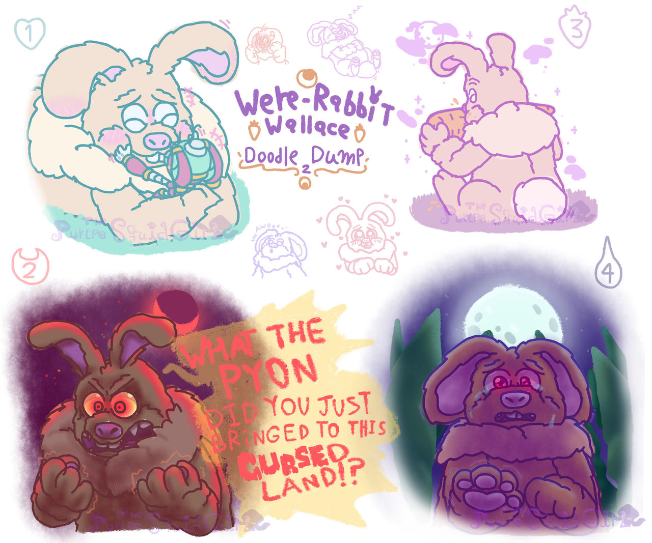 WG: Wererabbit!Wallace Pastel 'n Dark Doodle Dump