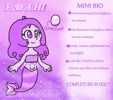 Multiversal OC: Parumi the Pearl Mermaid Ref+Bio