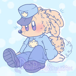 DM: Dog Man but F L O O F (Simple Pastel Art)