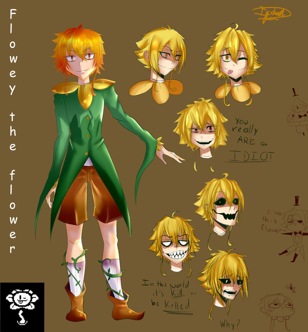 Human Flowey the flower reference sheet