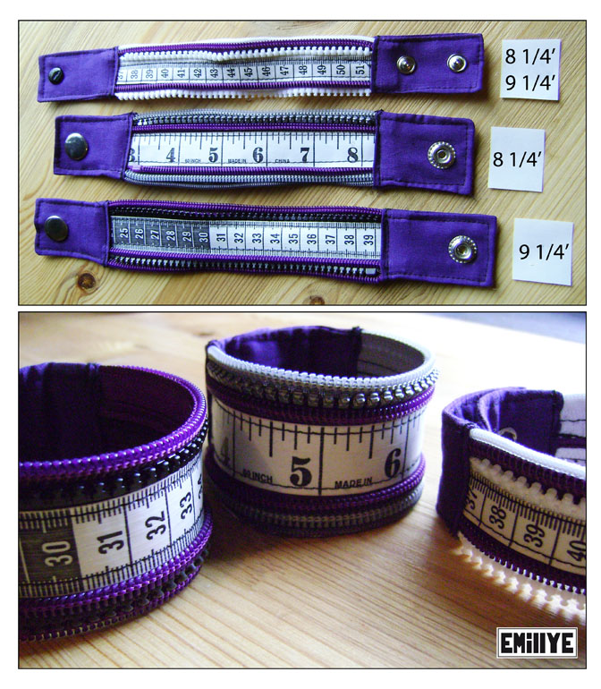 Bracelet zip mesure mauve