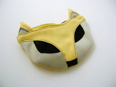 Pochette renard jaune, yellow fox pouch