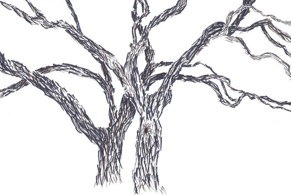 Hatch Art Trees by ONEHELLCAT on DeviantArt