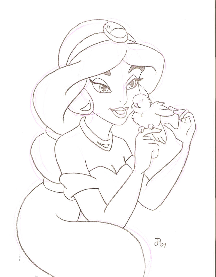 Princess Jasmine Sketch By Mickeyminnie On Deviantart