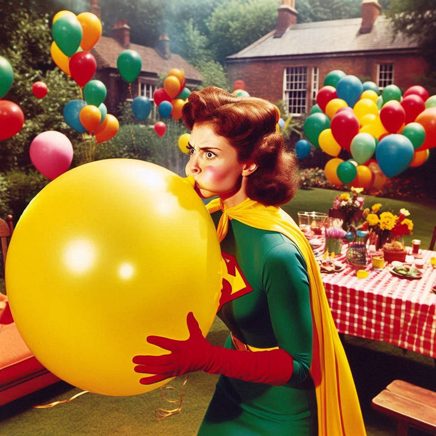 Retro 1950 balloon blowing -Robin (3) by XavierDoranAI on DeviantArt