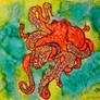 Octopus Tango, alcohol ink on yupo