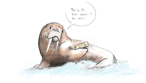 Walrus Selling Cheese