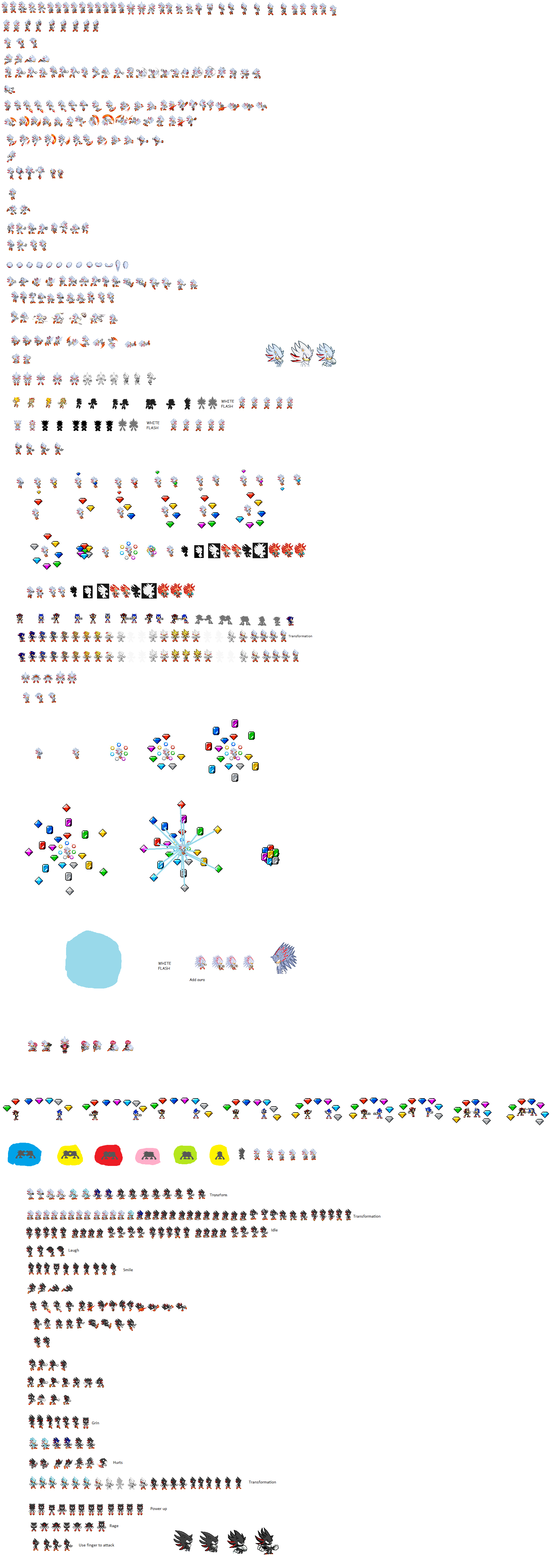 hyper shadic the hedgehog sprites wip by caroll