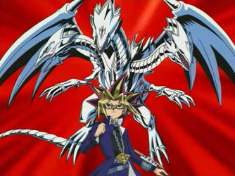 Yami Yugi and Blue-Eyes Ultimate Dragon