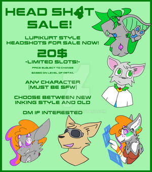 Headshot sale over on twitter!