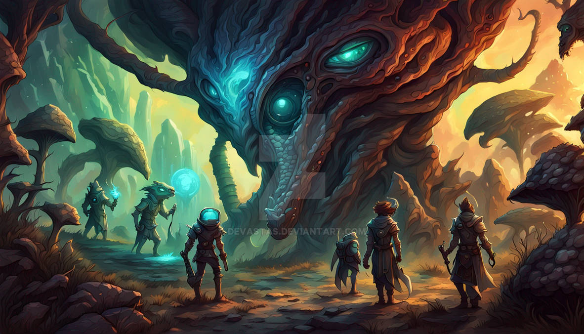 Travelers Meet Alien Overseer by Devastas on DeviantArt