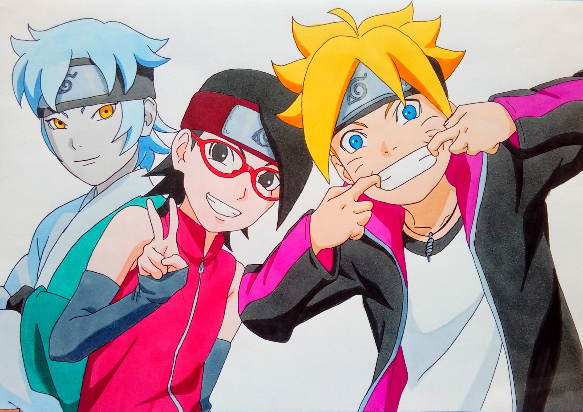 Boruto Sarada e Mitsuki - Desenho de victor_uchiraayt - Gartic