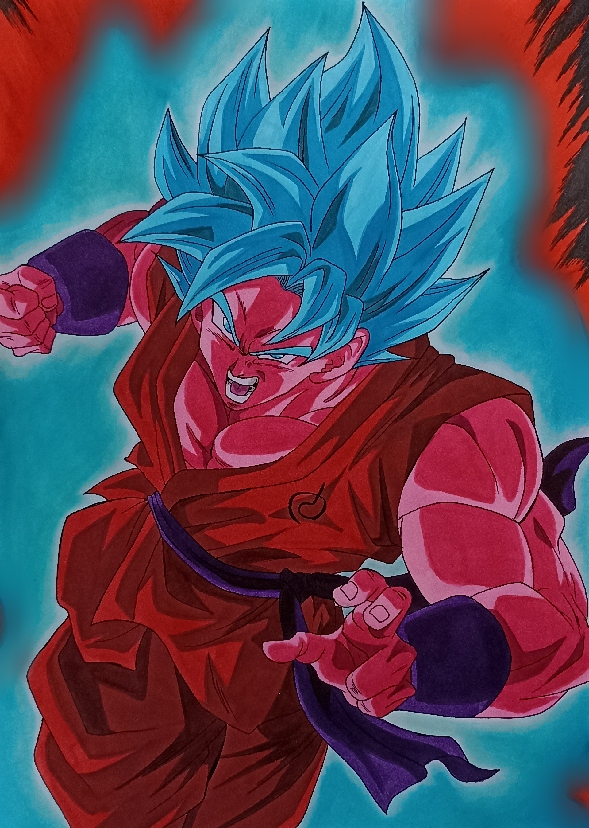 Goku Super Sayajin Blue + Kaioken by DiegoVPWolf on DeviantArt