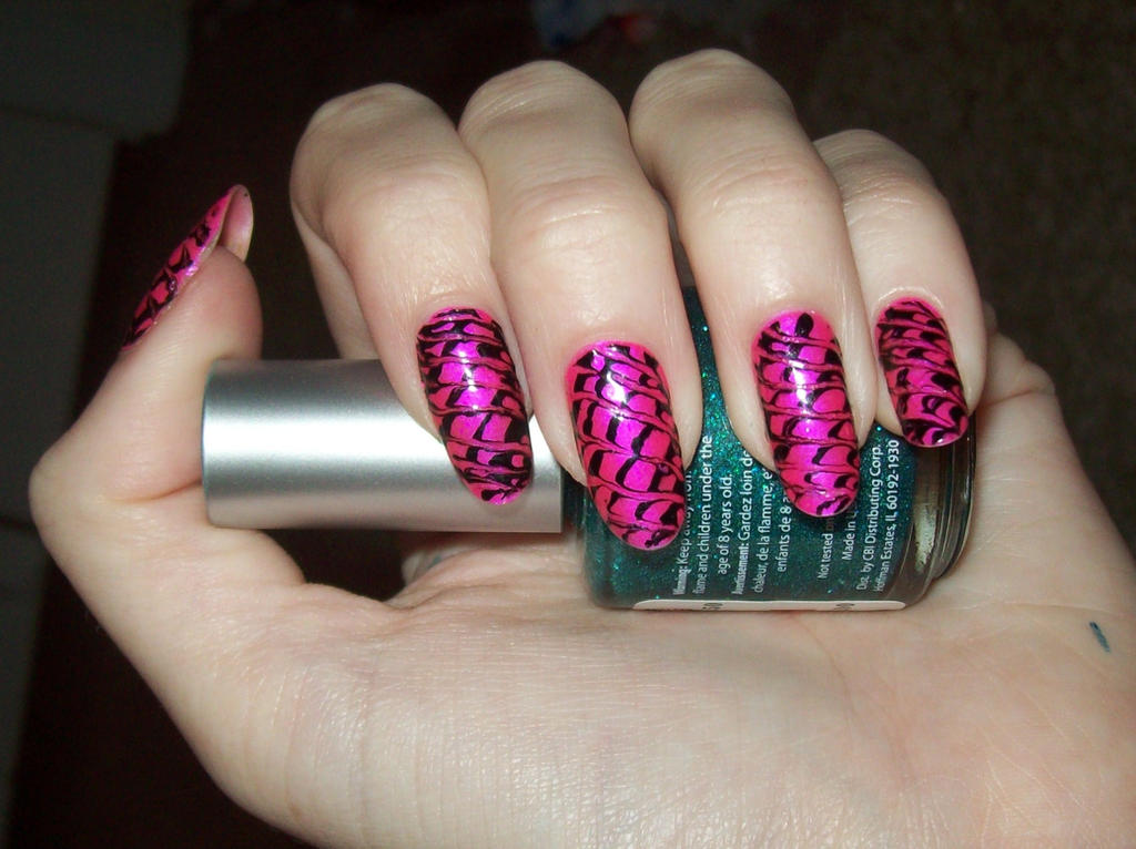 Pink and black pin marbled