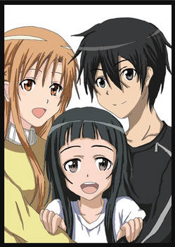 Asuna, Yui and Kirito from sao :D!