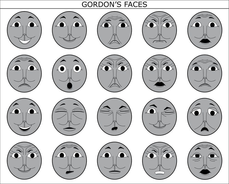 Gordon the Big Engine Face Masks by MikeD57s on DeviantArt