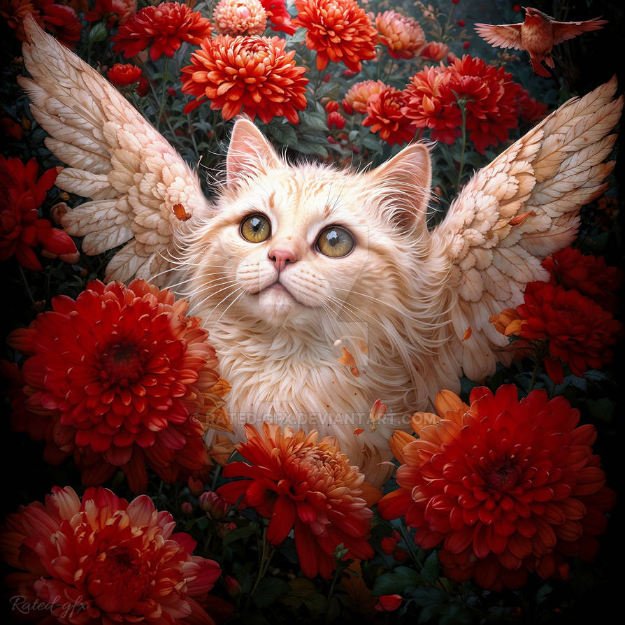 Angelic Cat Angelic Cat in Chrysanthemum Garden by RaTeD-GFX on DeviantArt