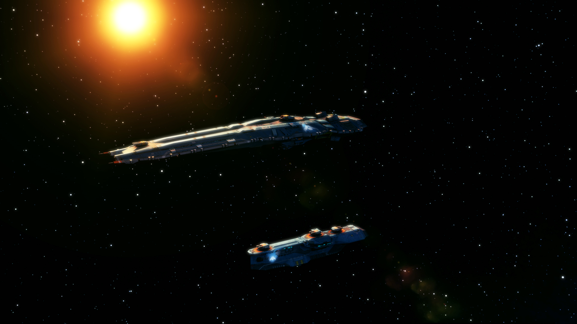 Homeworld 2 Battlecruiser With Escort