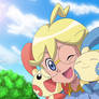 Clemont with Plusle And Minun