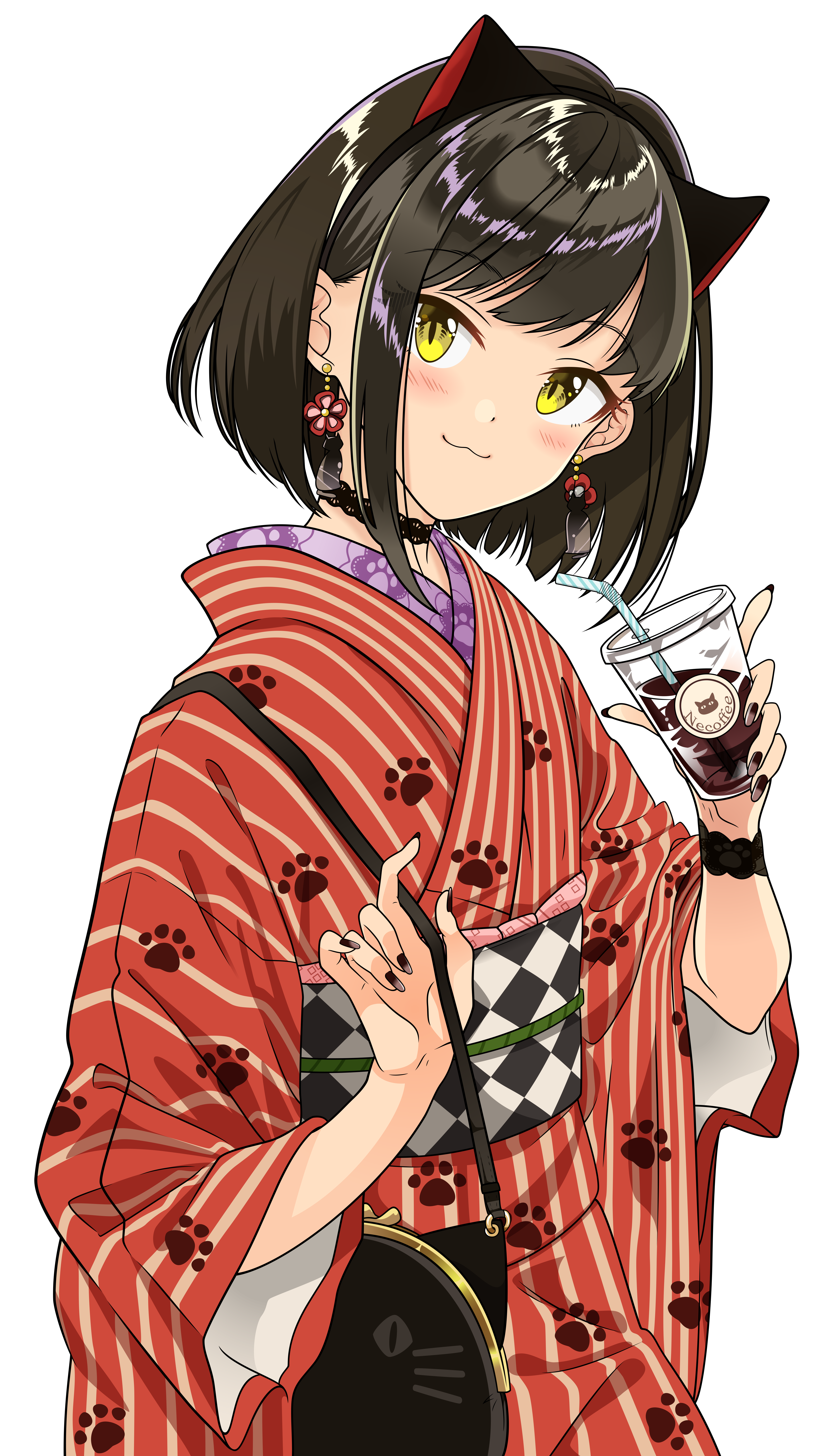 Anime Cat in Kimono Unisex Kimono Collection – Kawaiies