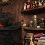 Witch's kitchen miniature dollhouse room