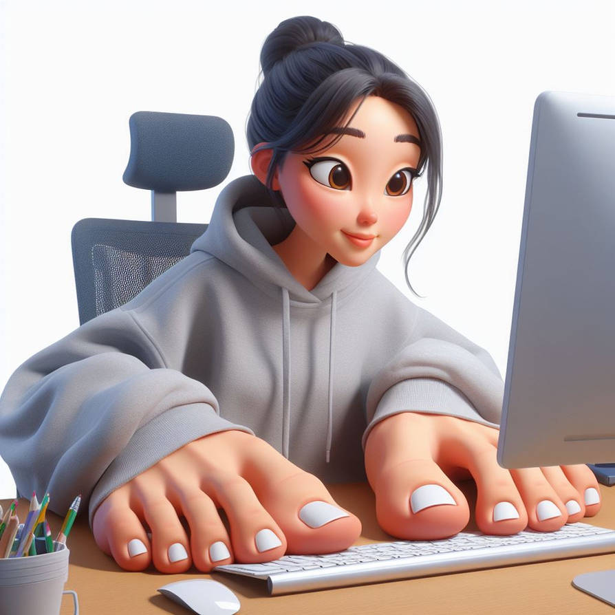 Animation girl typing with feethands 3 by Gamerslove on DeviantArt