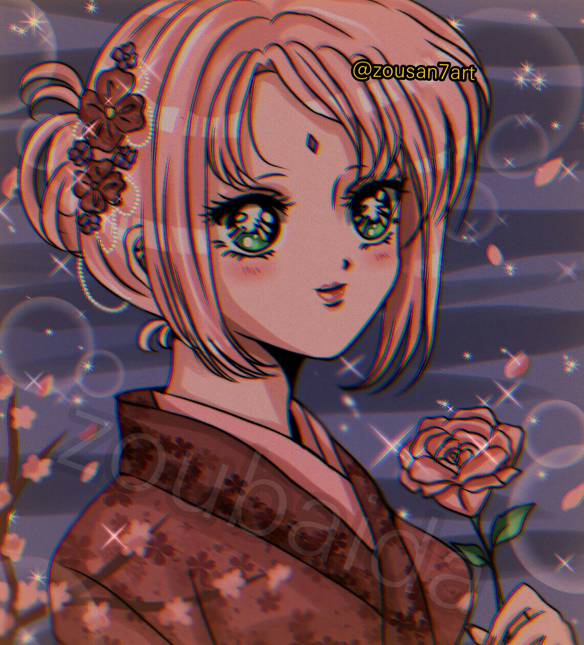 Sakura 90s anime style.. Fanart by zousan7art on DeviantArt