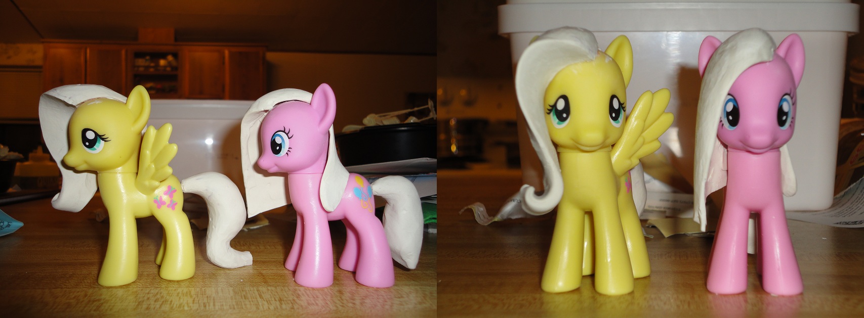 Fluttershy and Pinkamina WIP