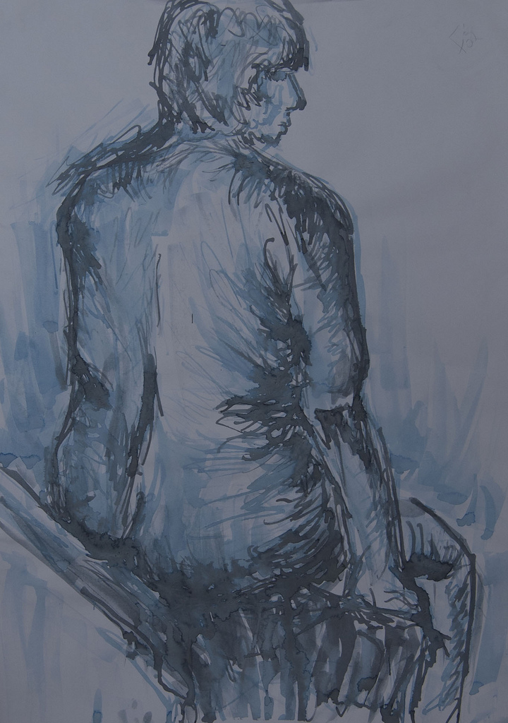 Blue Ink Life Drawing