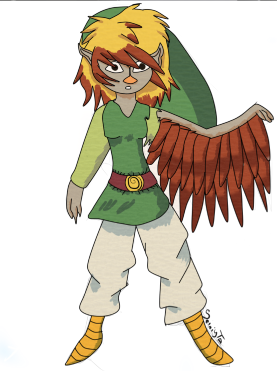 Zelda Rito Link Link into a female Rito colour by Seiniyta on DeviantArt