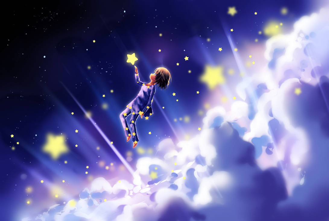 На небо за звездочкой. Полет к звездам. Мальчик и звездное небо. Волшебство звезды. Сказочное звездное небо.