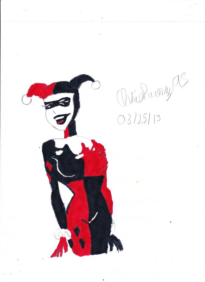 Harley Quinn Drawing (colored and scanned)