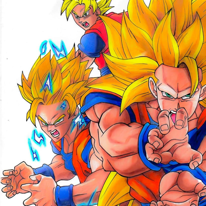 1 Sayan Super Sayans 1, 2 3 (scanneado e editado) by PedroDavi on DeviantArt