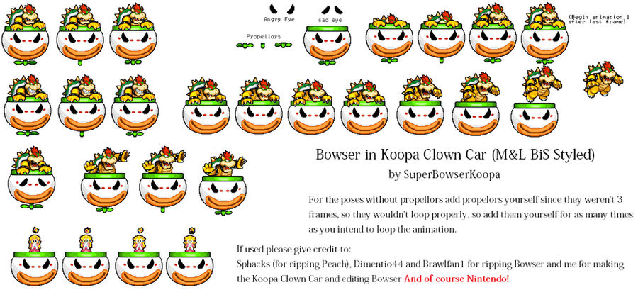 Koopa Clown Car MandL Style Sprite Sheet