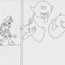 Luigi's Mansion: HOLY CRAP line art