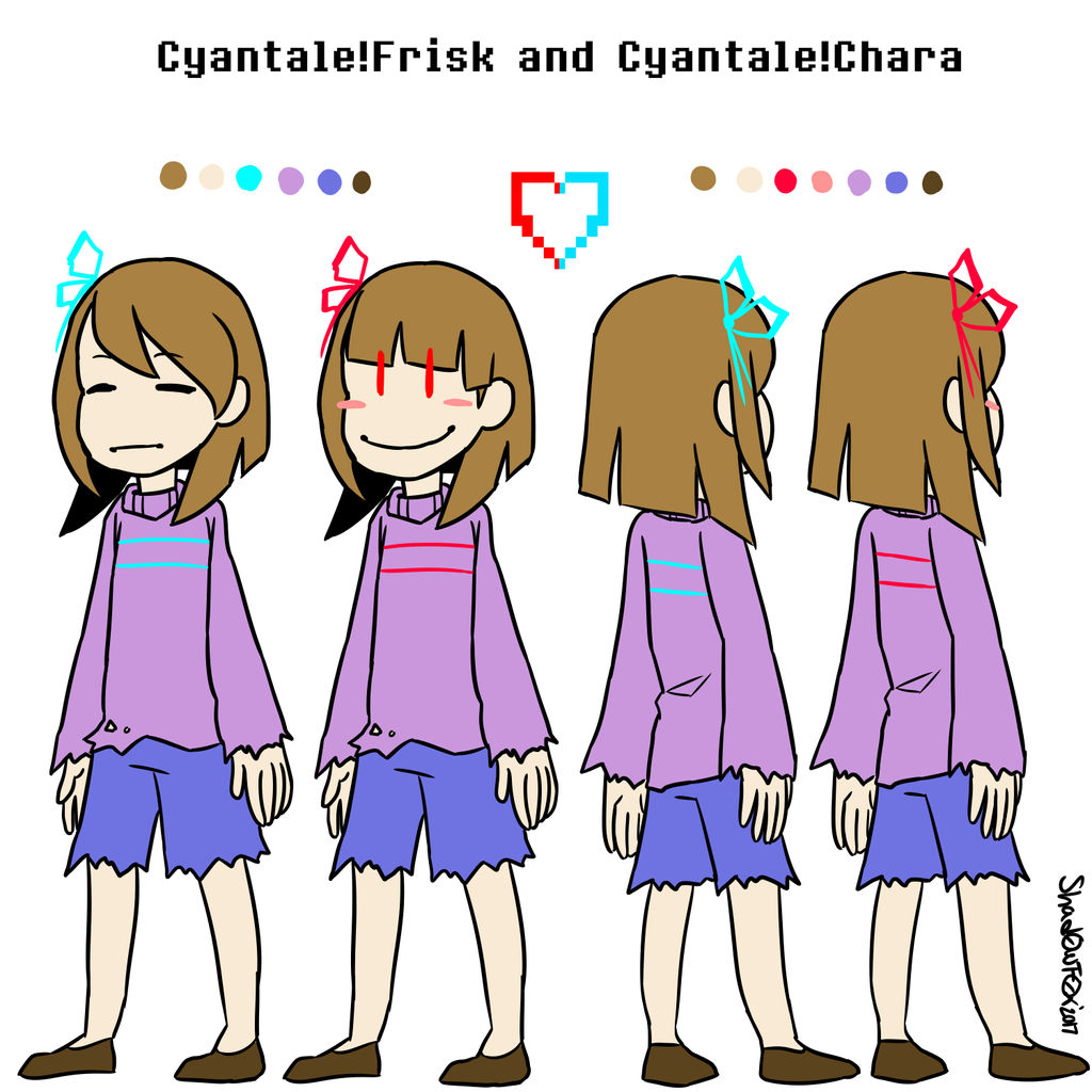 .::Cyantale!Frisk and Cyantale!Chara Ref::.