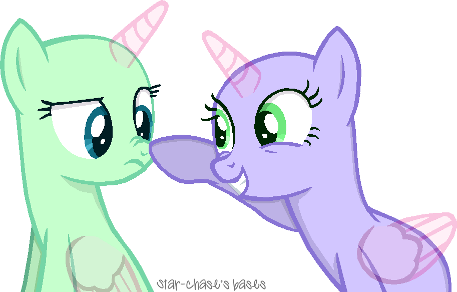 A cute nose boop(Base#5)2-ponies