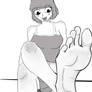 Feet massage for tired Moneko ( battle cats )
