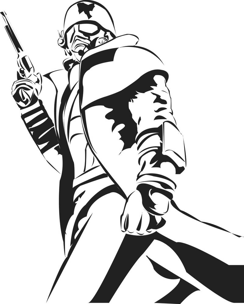 Ncr Ranger Coloring NCR-Ranger Line Art by SieDummkopf on DeviantArt